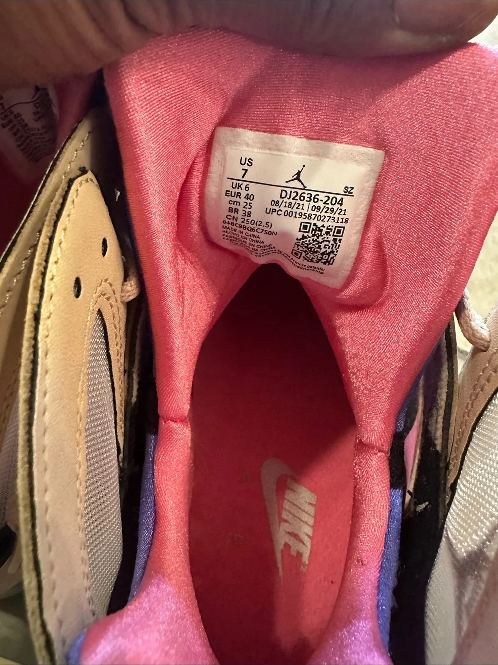 Jordan ' High-Top Sneakers in Pink, Blue and Black